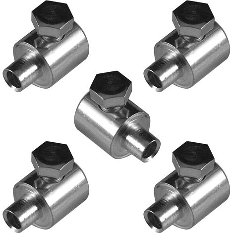 Serre Câble Frein, 7mm x 11mm, Lot de 5 Argent (1/2)