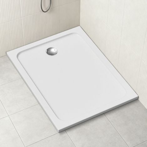 TolleTour Receveur de douche rectangulaire en acrylique 120 x 90 cm, blanc, hauteur 4 cm, évacuation Ø 90 mm (1/5)