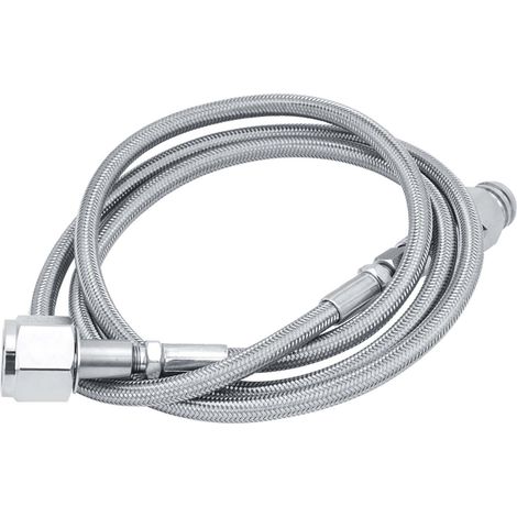 Ortviai Raccord Extérieur pour Sodastream – Kit Flexible CO2 1,5 m (TR21-4 / W21,8-14), Acier Inoxydable, Argent (1/3)