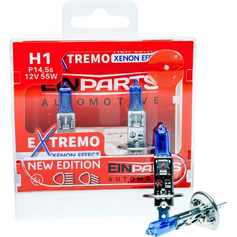 Lampadine alogene EinParts H1 12V 6000K Bianco freddo 55W P14.5S, 2 pezzi (1/5)