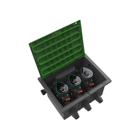 GARDENA Arqueta de riego V3 caja + 3 Válvulas  de riego 9V Bluetooth con 6 programas de riego (01286-20) (1/2)