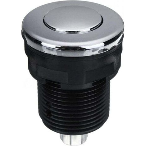 Crezuo Pneumatischer Druckknopfschalter für Badewannen- und Spa-Ablauf, Schwarz, 34 mm – Crezuo