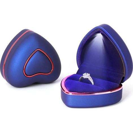 Boîte de Bague de Fiançailles en Forme de Coeur Boîte à Bague L (1/5)