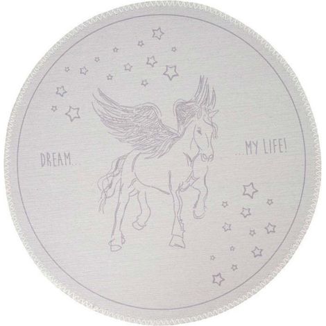 Tapis Rond Enfant Imprimé "Bambini III" 160cm Gris (1/5)