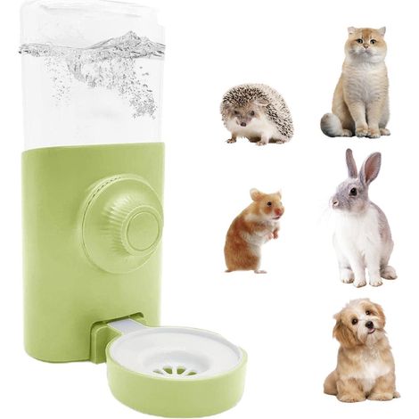 Bouteille d'eau pour petits animaux - Distributeur d'eau automatique - Bouteille d'eau pour hamster - Distributeur d'eau de 600 ml - (Vert) (1/5)