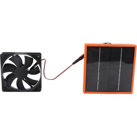 Kit Ventilateur Solaire DIY 5W 12V avec Support Panneau pour Poulailler Serre, ABS et Silicium Monocristallin (1/5)