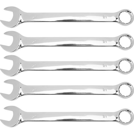 Clé à rochet 5 pièces double usage, clé à fourche ouverte en acier chrome vanadium 21mm, outils à main (1/5)