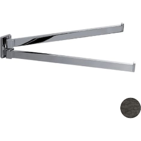 COLOMBO DESIGN Look b1612 porta salviette doppio a snodo 33,5 cm grafite mat codice prod: B16120GM (1/2)