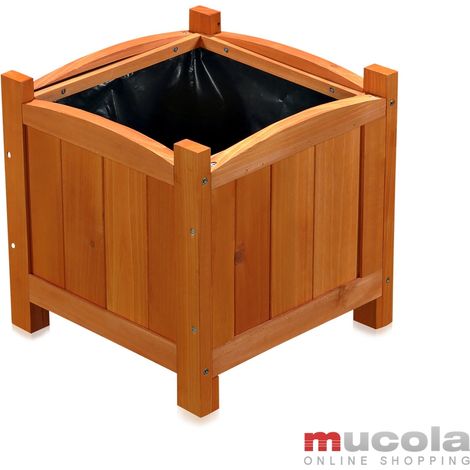 fiore stand scatola di quadrati decorazione vegetale trogolo in legno (1/5)