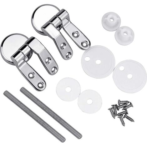 18 pièces de fixations pour abattant de toilette à charnières chromées (1/5)