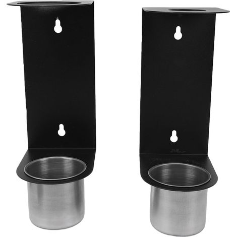 Wall-Mounted Powder-Coated Iron Oil Funnel Storage Rack with Stainless Steel Drain Cup, One Pair (1/5)