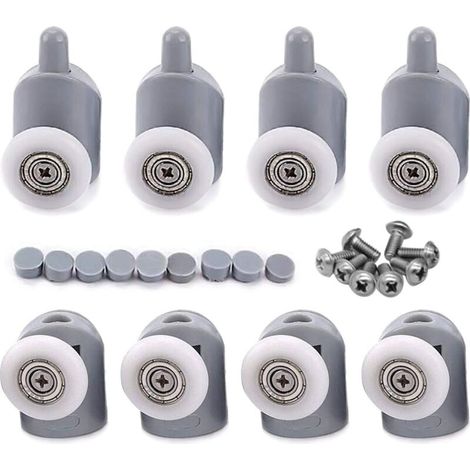 8x Adjustable Roller, Double Roller, for Bathroom, Shower Door, 25 mm