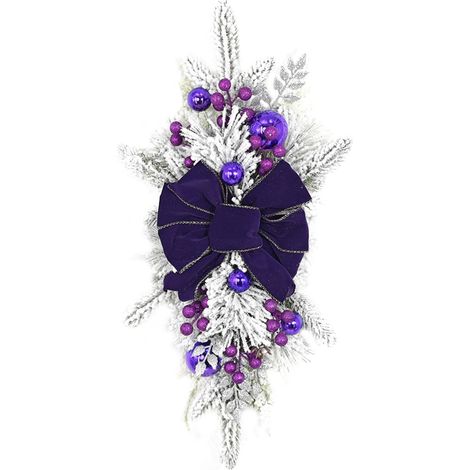 Guirlande De Noël - Couronne Décorative Sans Fil - Pour Porte D'Entrée Mur Fenêtre Intérieur Extérieur - 45 x 20 cm - 1 Pièce (1/5)