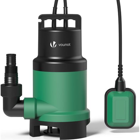 VOUNOT Pompa Per Acqua Sporca, Pompa Sommergibile con Interruttore a Galleggiante a Variazione Continua, 14000 l/h, Profondità Massima di Lavoro 7m, Profondità di Lavoro 7 m