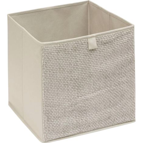 Boîte de Rangement Pliable "Velvy" 31x31cm Beige (1/3)