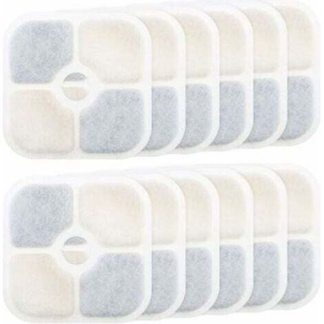 Filtre de remplacement pour fontaine à eau pour animaux de compagnie, 12 pièces, Compatible avec Catit PIXI 43717, 8,4x8,4 cm (1/4)