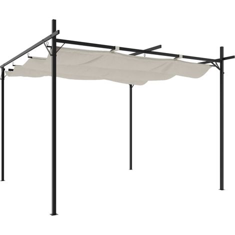 Pergola avec toit rétractable crème 295x292x230 cm CFW863850 (1/5)