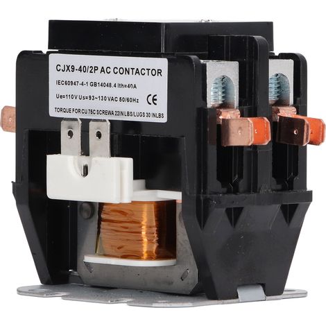 Contacteur AC 40A 2P de remplacement pour climatiseur, alliage argenté, distribution électrique, contrôle d'appareils 110V (1/5)