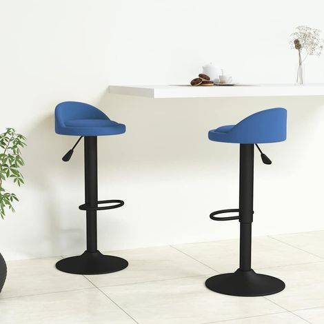 vidaXL Taburetes de cocina 2 unidades terciopelo azul (1/5)