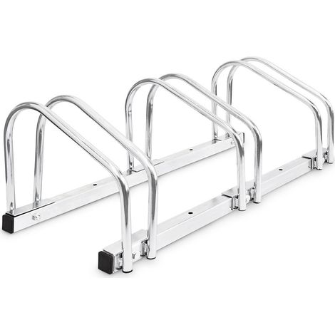 Système range vélo râtelier inclinable 3 vélos garage pratique au sol ou mural (1/5)