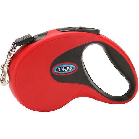 Corde de traction pour chiens de grande, moyenne et petite taille (3 m) - Tracteur télescopique automatique pour animaux de compagnie - Rouge (1/5)