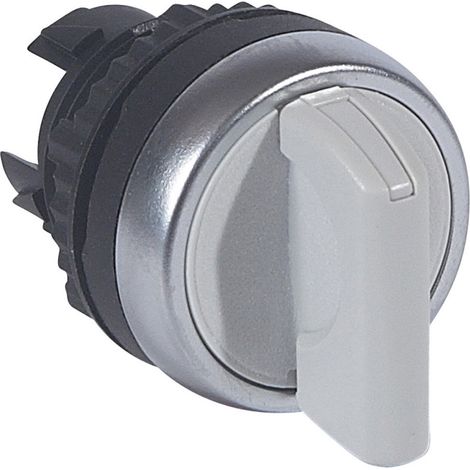 Bouton tournant non lumineux manette grise IP66 Osmoz composable 2 positions