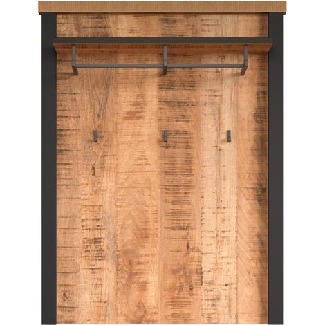 Enna Wandgarderobe 1 Regal, 1 Kleiderstange, 3 Haken Mango-Dekor.