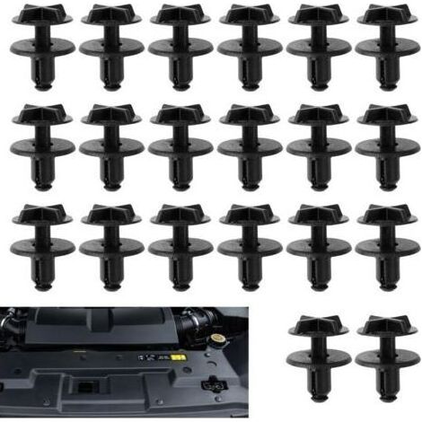 Lot de 20 clips de retenue de panneau de capot de batterie en plastique pour Land Rover Range Rover LR024316, boucle de couvercle de batterie, garniture de panneau de voiture, clou traversant en nylon (1/4)