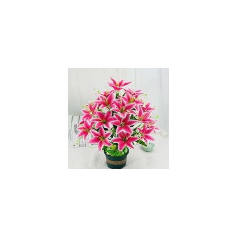 Fleurs Artificielles pour Toutes Saisons - Bouquet de Lys pour Décoration Événementielle, Maison et Jardin(Vase Non Fourni) (1/3)