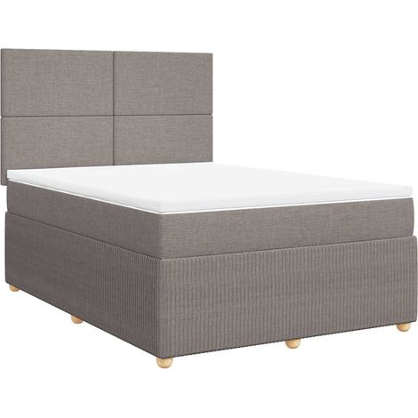 Boxspringbett mit Matratze Taupe 140x200 cm Stoff vidaXL (1/5)