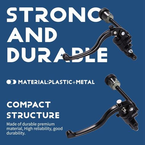 Une paire de maîtres-cylindres de frein hydrauliques de 17,5 mm pour leviers d'embrayage de moto, compatibles avec les motos universelles de 22 mm.