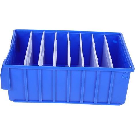 Tool storage box and locker, divided parts box warehouse organizer - 400 x 234 x 140 mm, blue (1/5)