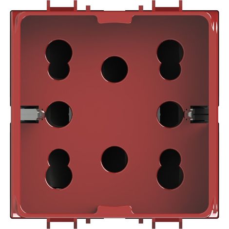 Modulo presa multistandard, 10A, 16A e schuko, serie P, rosso, compatibile con serie Gewiss Chorus - 4Box Side 4B.G10R.H21 (1/5)