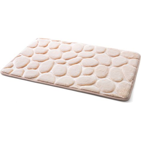 Tapis à motif pierre 3D pour cuisine et salle de bain, antidérapant et absorbant, A02 (1/3)