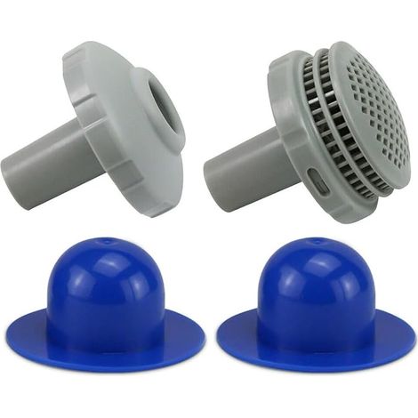 Kits de connecteurs de jet d'eau pour piscine 25022E, adaptés à Intex, avec crépine, buse et bouchon avec raccords de 1.25 pouces, bleu (1/5)