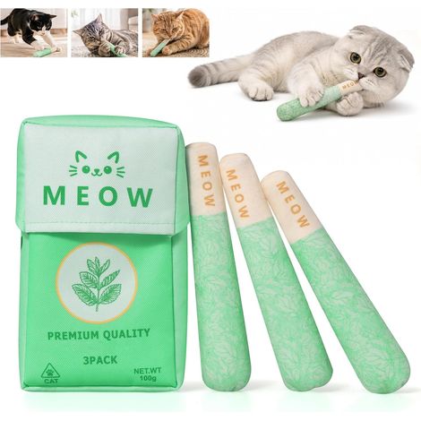 Catarette pour Chat, Jouet Herbe à Chats, Coussin avec Herbe