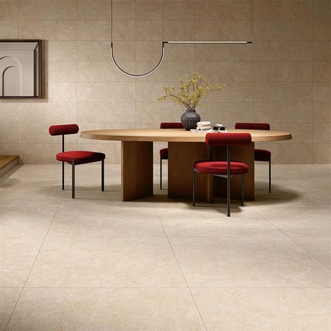 Carrelage de sol intérieur effet pierre série ELAN (60x60 cm) - Dimensions: 60x60 cm - Coloris: blanc - Rectifié - Natural LT 2450 - LOVE (1/4)