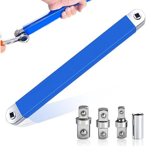 Llave de extensión curva, Llave de extensión acodada con adaptador de accionamiento de 1/2", 1/4" y 3/8" de pulgada (1/5)