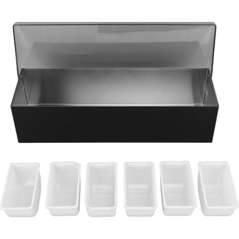 Obstschale aus ABS mit 6 Fächern und Deckel, multifunktionale Aufbewahrung für Küche, Bar, KTV