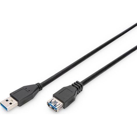 Cable de extensión DIGITUS USB 3.1 Gen.1 SuperSpeed de 5 Gbps USB A/USB A M/F Negro 1,8 m (1/2)