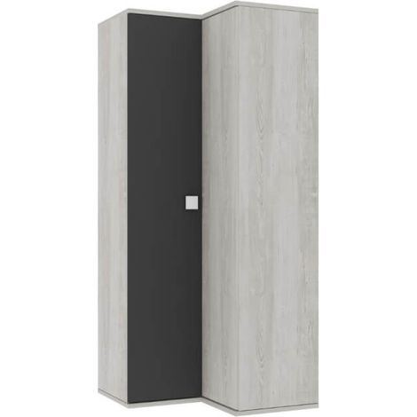 Armadio 98x96x223h angolare bianco consumato antracite