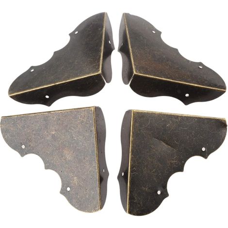 Protections d'angle métalliques, vintage (lot de 4) pour meubles (1/5)