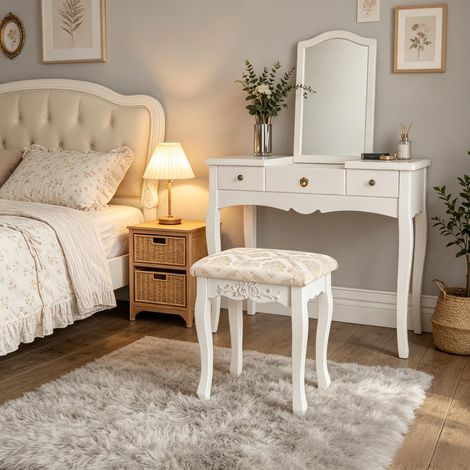 Tabouret de piano, tabouret de coiffeuse chic, tabouret de toilette rembourré, tabouret de chambre, tabouret à chaussures (uniquement avec 1 tabouret de coiffeuse)
