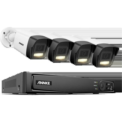 Sistema di telecamere di sicurezza, ingresso video a 8 canali, risoluzione 12 MP, NVR a 8 canali con 4 telecamere, Nessuno (1/2)