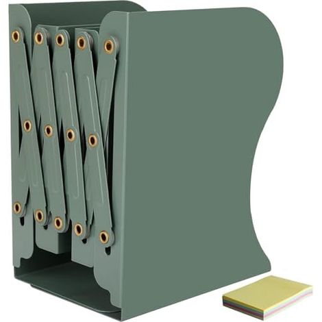 Buchstütze, Verstellbare Buchstützen métal, vert, 1 pièces, Erweiterbare, dekorative, antidérapantes et schwer belastbar (1/5)