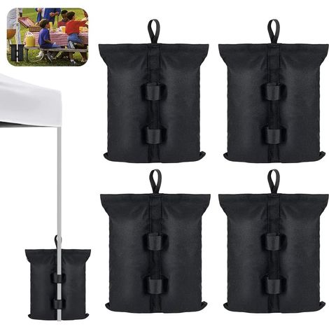 Pesas para pabellón, 4 piezas, bolsa para pesas de pabellón, diseño de doble bolsillo, bolsa de arena, resistente a los rayos UV, al viento, a la lluvia y a la nieve, para toldos, tiendas de campaña,  (1/5)