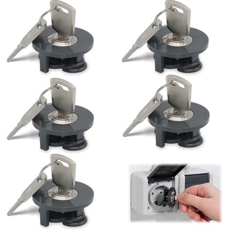 Jiajia AI, Lot de 5 verrous de prise de courant pour jardin, terrasse et extérieur (1/5)
