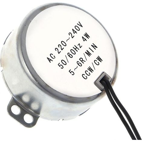 Ac 220-240v Synchronous Motor Gearmotor 4w Cw/ccw Great Couple 5-6 Rpm (1/3)