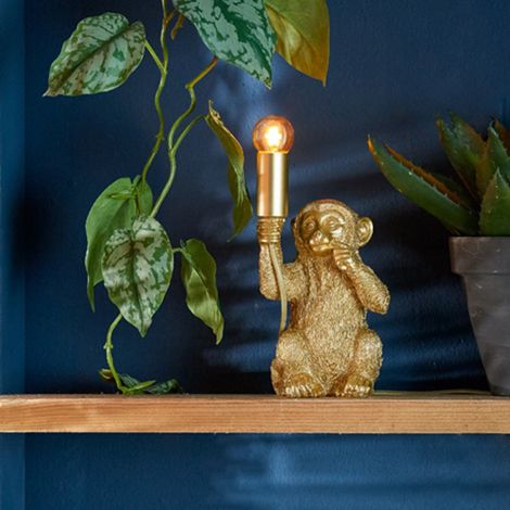 Lampe De Table Singe Or Mat (1/5)