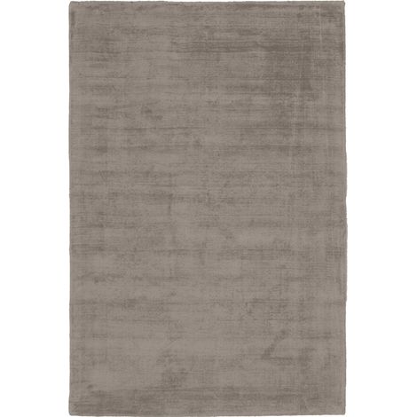 Tapis taupe vintage en viscose tissée main - 150 x 80 cm